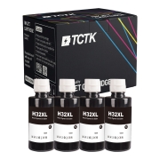 TCTK Inkoustové náplně 32XL sada 4 ks černá kompatibilní s HP Smart Tank 502 510 5100 5105 5106 5107 5108 513 514 517 532 533 534 536 539 6000 6001 6002 6005 6006 617 670 675 7000, nahrazuje 1VV24AA
