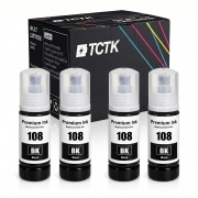 TCTK Inkoustové náplně E-108BK sada 4 ks černá kompatibilní s Epson L8000 Series L18050 L8050 L8100