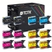 TCTK Inkoustové náplně LC-12 sada 4 ks černá kompatibilní s Brother DCP-J 525 N W, pro DCP-J 540 N, pro DCP-J 725 DW, pro DCP-J 740 N, pro DCP-J 925 DW N, pro DCP-J 940 N-B N-W, nahrazuje LC12BK
