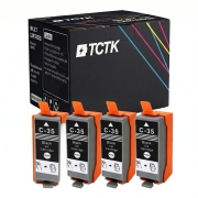 TCTK Inkoustové náplně C-35BK sada 4 ks černá kompatibilní s Canon PIXMA iP100 iP100B iP110, PIXMA TR150 with battery