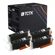 TCTK Inkoustové náplně CLI-581XXLBK sada 4 ks černá kompatibilní s Canon PIXMA TS 6100 6150 6151 6200 6220 6240 6241 6250 6251 6300 6350 6351 705 8100 8120 8150 8151 8152 8200 8220, nahrazuje 1998C001