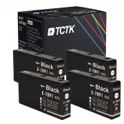 TCTK Inkoustové náplně T7891XXL sada 4 ks černá kompatibilní s Epson WorkForce Pro WF-5100, pro WorkForce Pro WF-5110 DW, pro WorkForce Pro WF-5190 DW, pro WorkForce Pro WF-5600, nahrazuje C13T789140