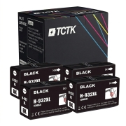 TCTK Inkoustové náplně 932XL sada 4 ks černá kompatibilní s HP OfficeJet 6100 6600 6700, OfficeJet 6700 Premium, OfficeJet 7110, OfficeJet 7110 wide format, OfficeJet 7110 XI, nahrazuje CN053AE
