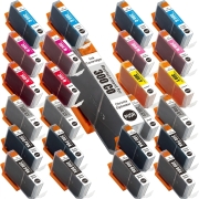 TCTK Inkoustové náplně PFI-300CO PFI-300C PFI-300GY PFI-300MBK PFI-300M PFI-300PBK PFI-300PC PFI-300PM PFI-300R PFI-300Y sada 20 ks vícebarevná (po 2 ks) kompatibilní s Canon imagePROGRAF PRO-300