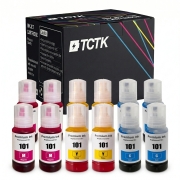 TCTK Inkoustové náplně E-101C E-101M E-101Y sada 6 ks CMY (po 2 ks) kompatibilní s Epson EcoTank L14150 L4150 L4160 L4260 L4266 L6160 L6170 L6176 L6190 L6260 L6270 L6276 L6290