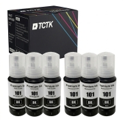 TCTK Inkoustové náplně E-101BK E-101BK sada 6 ks černá kompatibilní s Epson EcoTank L14150 L4150 L4160 L4260 L4266 L6160 L6170 L6176 L6190 L6260 L6270 L6276 L6290