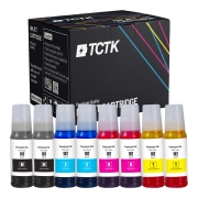 TCTK Inkoust 102 Sada 8 ks 2xCMYK kompatibilní s Epson EcoTank ET-15000 ET-2750 ET-2800 ET-2850 ET-3750 ET-3850 ET-4750 ET-4850 WorkForce ST-2000, nahrazuje C13T03R140