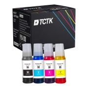 TCTK Inkoust 104 Sada 4 ks CMYK kompatibilní s Epson EcoTank ET-14100 ET-1810 ET-2400 ET-2710 ET-2720 ET-2810 ET-2811 ET-2820 ET-2850 ET-3750 ET-3850 ET-4750 ET-4850, nahrazuje C13T00P140
