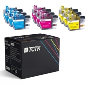 TCTK inkoustové kazety LC3211C LC3211M LC3211Y, balení 12 ks CMY, kompatibilní s Brother DCP-J572DW DCP-J772DW DCP-J774DW MFC-J490 MFC-J491DW MFC-J497DW, náhrada za LC3211C/M/Y