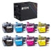 TCTK Inkoustové náplně LC-3219XL LC-3219XL LC-3219XL LC-3219XL sada 8 ks CMYK (po 2 ks) kompatibilní s Brother MFC-J 5330 DW, pro MFC-J 5335 DW DWF, pro MFC-J 5730 DW, nahrazuje LC3219XLBK