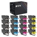TCTK Inkoustové náplně LC-424 LC-424 LC-424 LC-424 sada 16 ks CMYK (po 4 ks) kompatibilní s Brother DCP-J 1200, DCP-J 1200 DW W WE, DCP-J 1200 WE ecopro, nahrazuje LC424BK