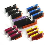 TCTK Inkoustové náplně CLI-581XXLPB CLI-581XXLBK CLI-581XXLC CLI-581XXLM CLI-581XXLY sada 15 ks vícebarevná (po 3 ks) kompatibilní s Canon PIXMA TS 6100 6150 6151 6200 6220 6240, nahrazuje 1999C001