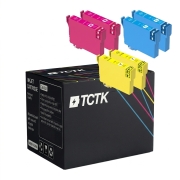 TCTK Inkoustové náplně 27 27 27 sada 6 ks CMY (po 2 ks) kompatibilní s Epson WorkForce WF-3600, WorkForce WF-3620 DWF WF, WorkForce WF-3640 DTWF, WorkForce WF-7110 DTW, nahrazuje C13T27024012