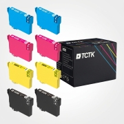 TCTK inkoustové kazety 502XL 8-pack CMYK kompatibilní s Epson Expression Home XP-5100 XP-5105 XP-5115 XP-5150 XP-5155, WorkForce WF-2860 DWF WF-2865 DWF WF-2880 DWF WF-2885 DWF, nahrazuje C13T02W14010