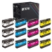 TCTK Inkoustové náplně 711 711 711 711 sada 12 ks CMYK (po 3 ks) kompatibilní s HP DesignJet T 120, pro DesignJet T 120 24 Inch, pro DesignJet T 125 130 520, nahrazuje CZ133A