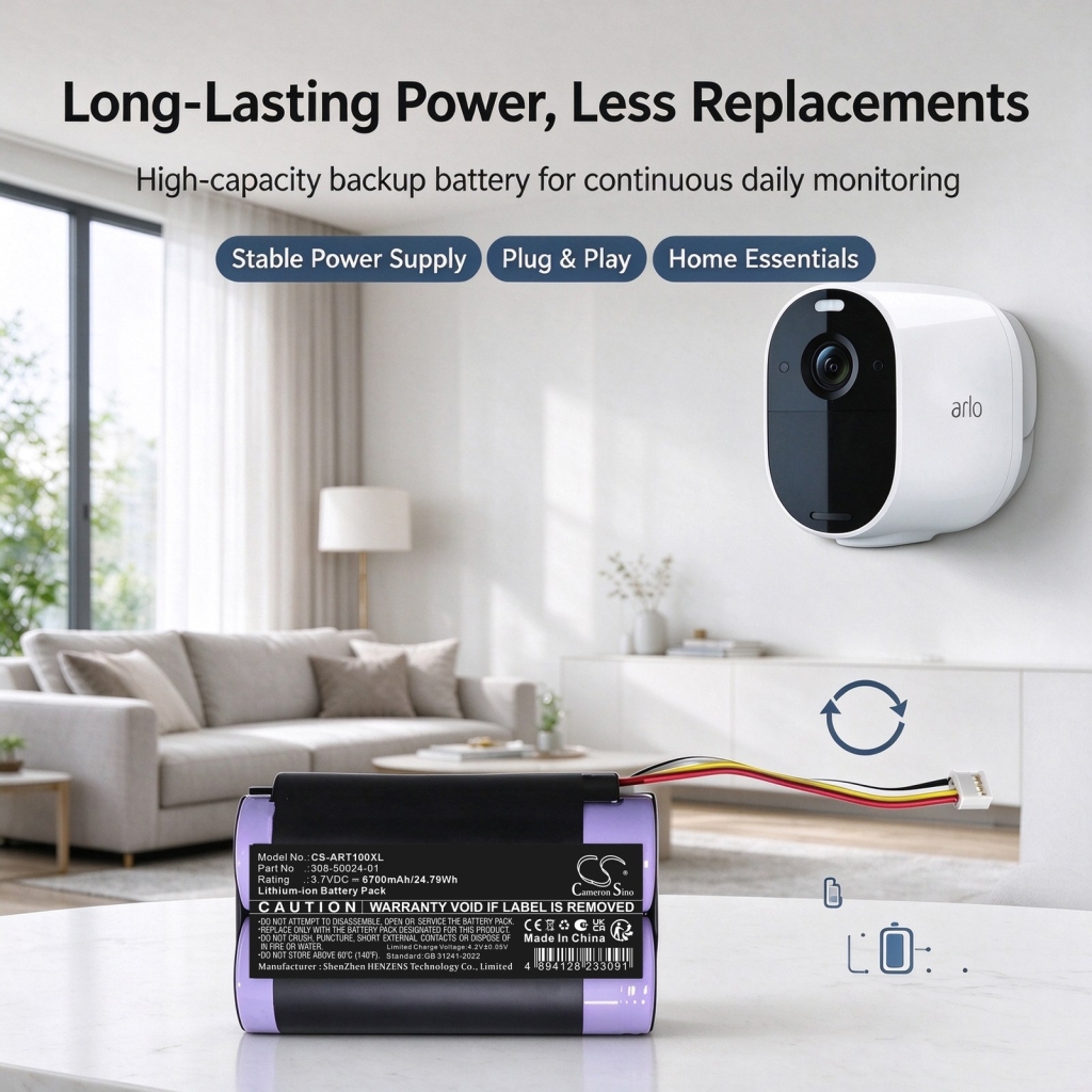 Baterie kompatibilní s Arlo Essential Spotlight Security Camera VMC2030 Spotlight Single Wireless Camera VMC2030B Wireless Surveillance Camera CS-ART100XL