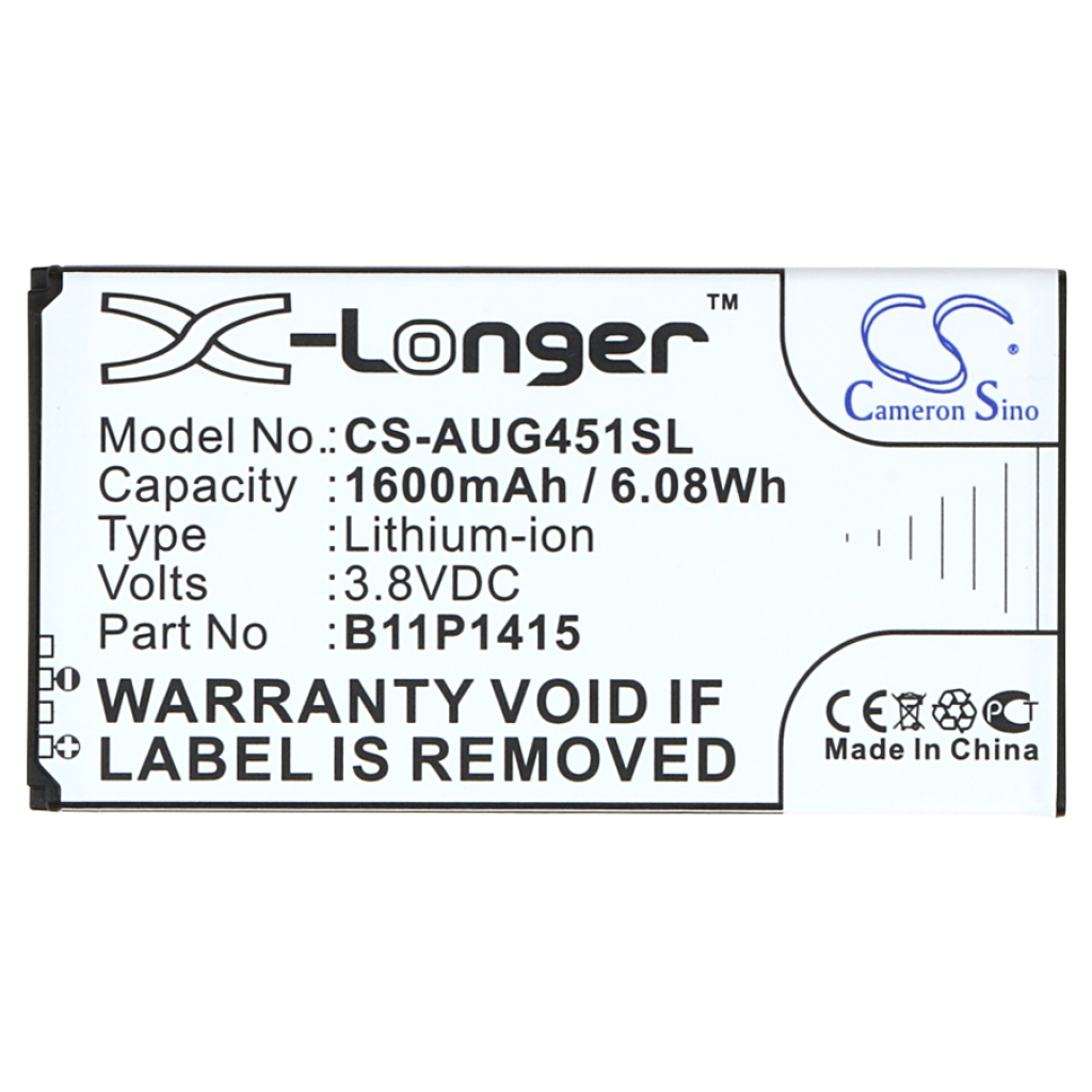 X-Longer CS-AUG451SL baterie pro telefon 3,8V 1600mAh 6,08Wh, čelní pohled