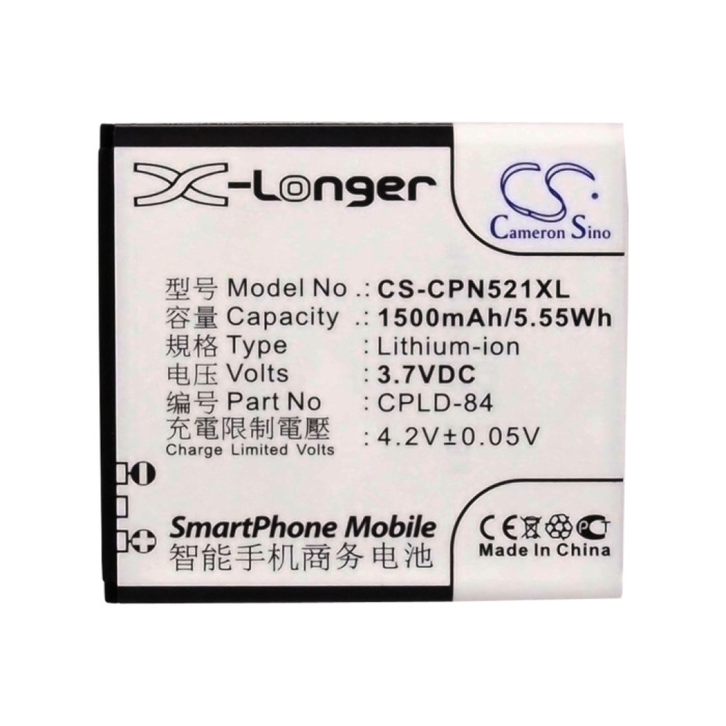 CS-CPN521XL přední štítek 1500mAh 3,7VDC CPLD-84 Cameron Sino