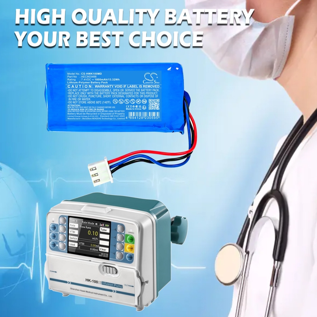 Baterie pro hawkmed Infusion Pump HK-400III