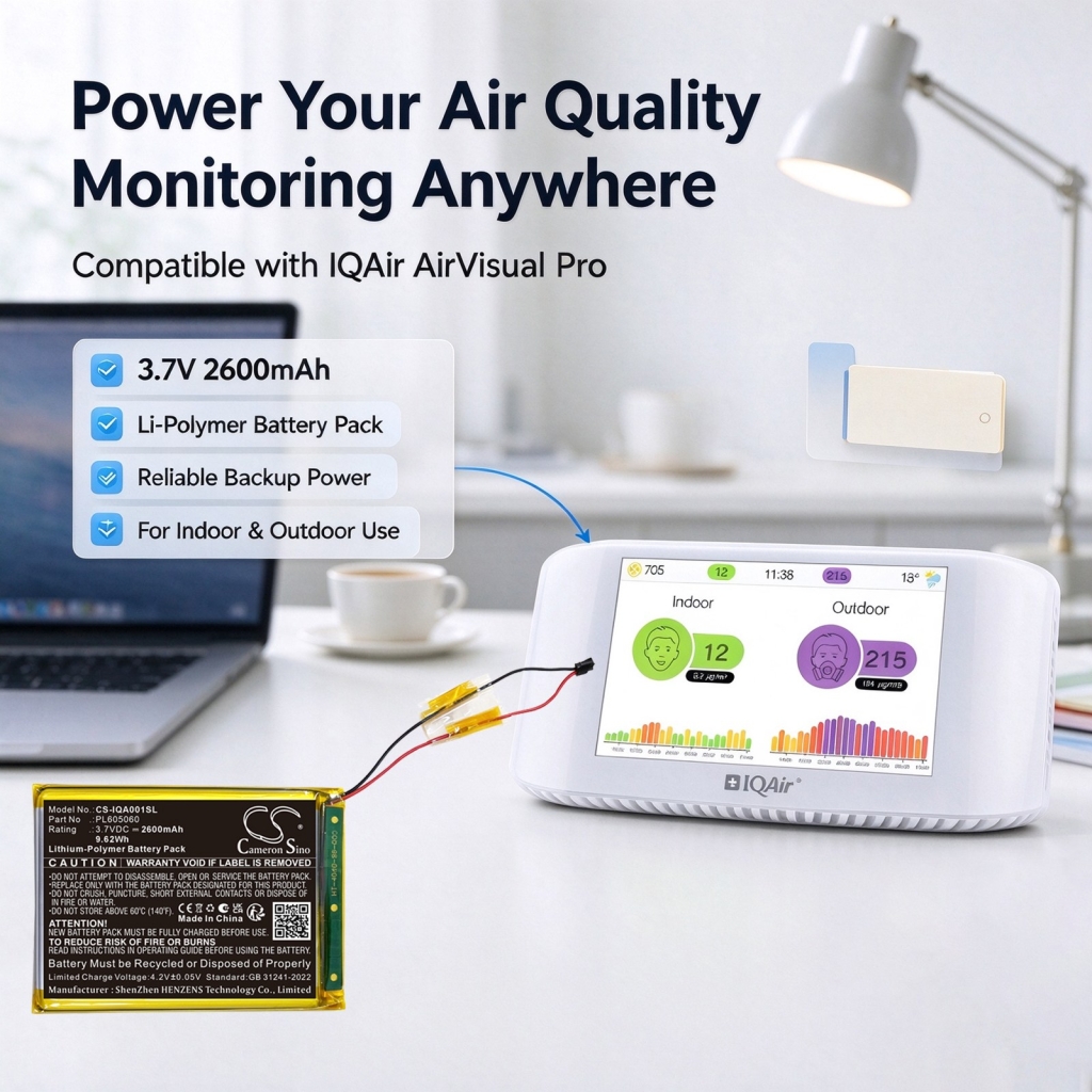 Baterie kompatibilní s IQAir AirVisual Pro Pro Wi-Fi CS-IQA001SL