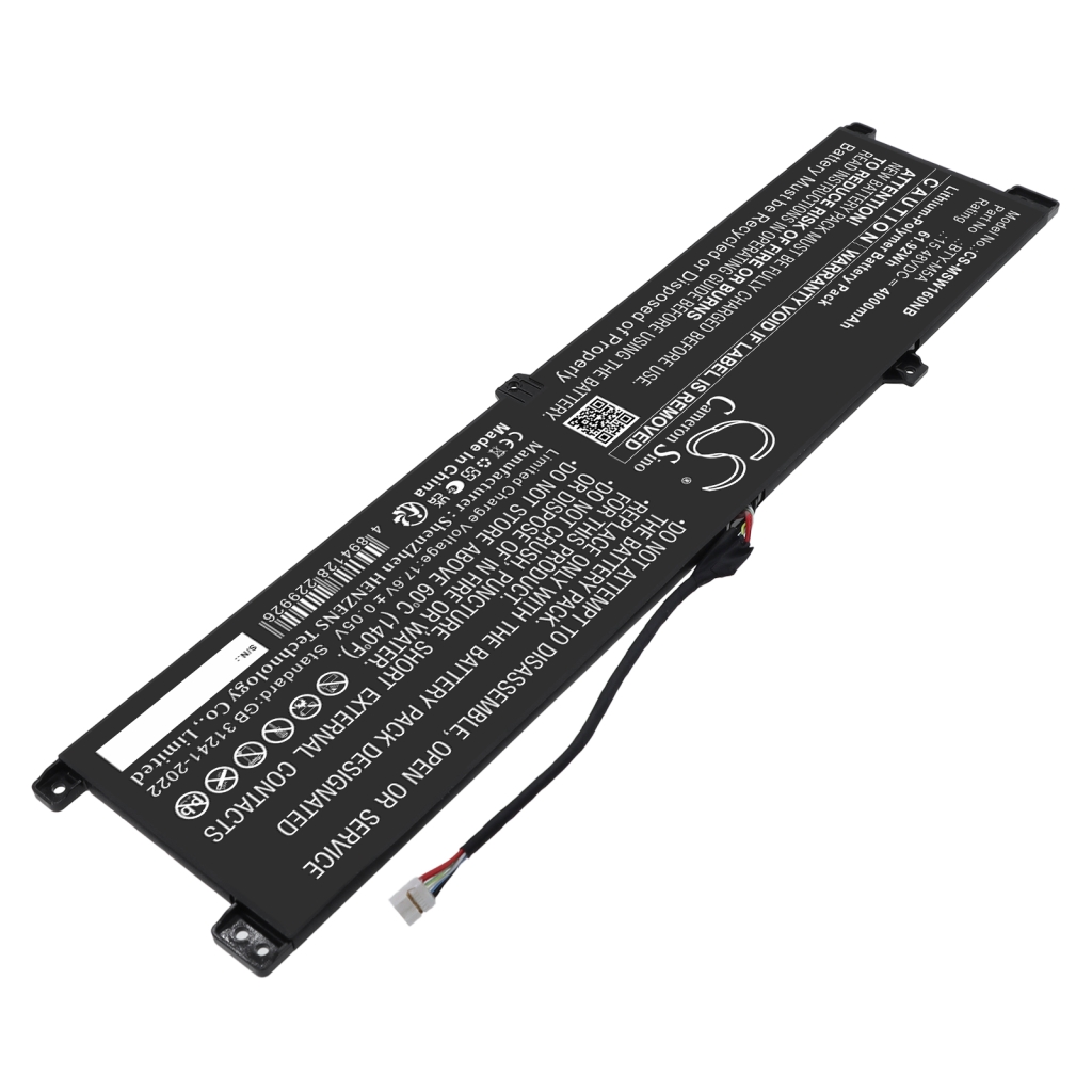 Baterie kompatibilní s MSI CS-MSW160NB