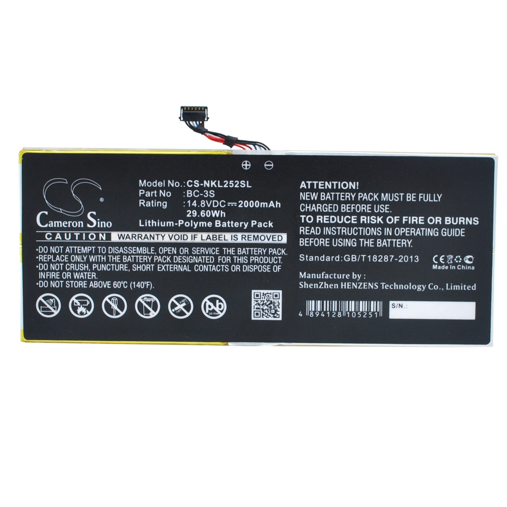 Baterie kompatibilní s Nokia CS-NKL252SL