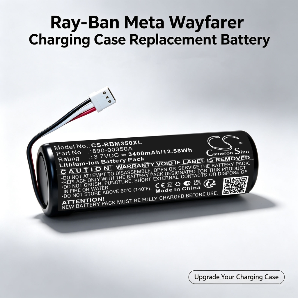 Baterie kompatibilní s Ray-ban Meta Wayfarer Charging Case CS-RBM350XL