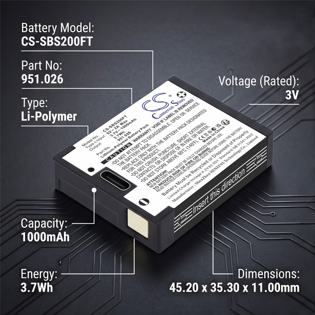 Baterie kompatibilní s Suprabeam CS-SBS200FT