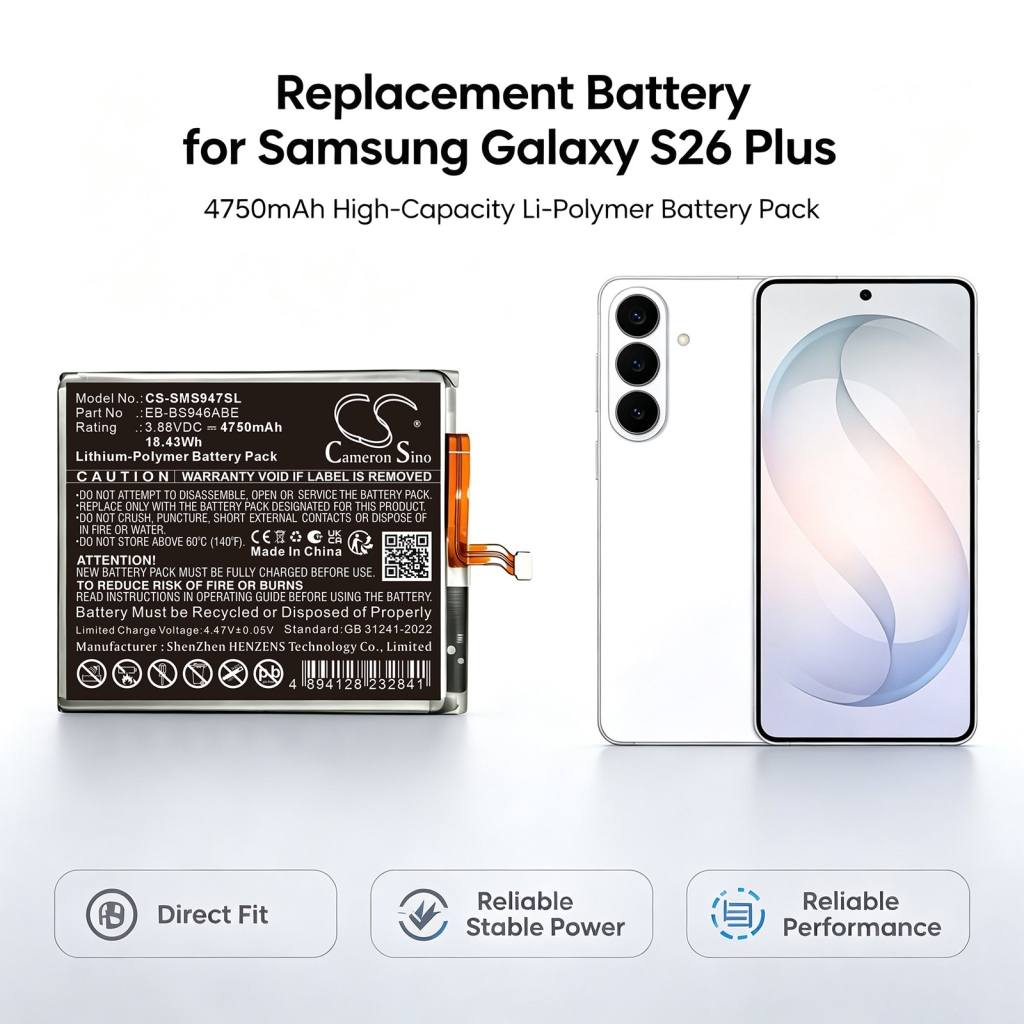 Baterie kompatibilní s Samsung Galaxy S26 Plus S26+ CS-SMS947SL