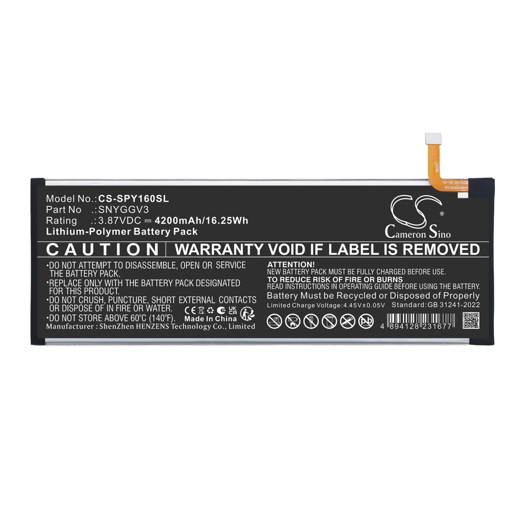 Baterie kompatibilní s Sony CFI-Y1016 CFI-Y1016 CS-SPY160SL