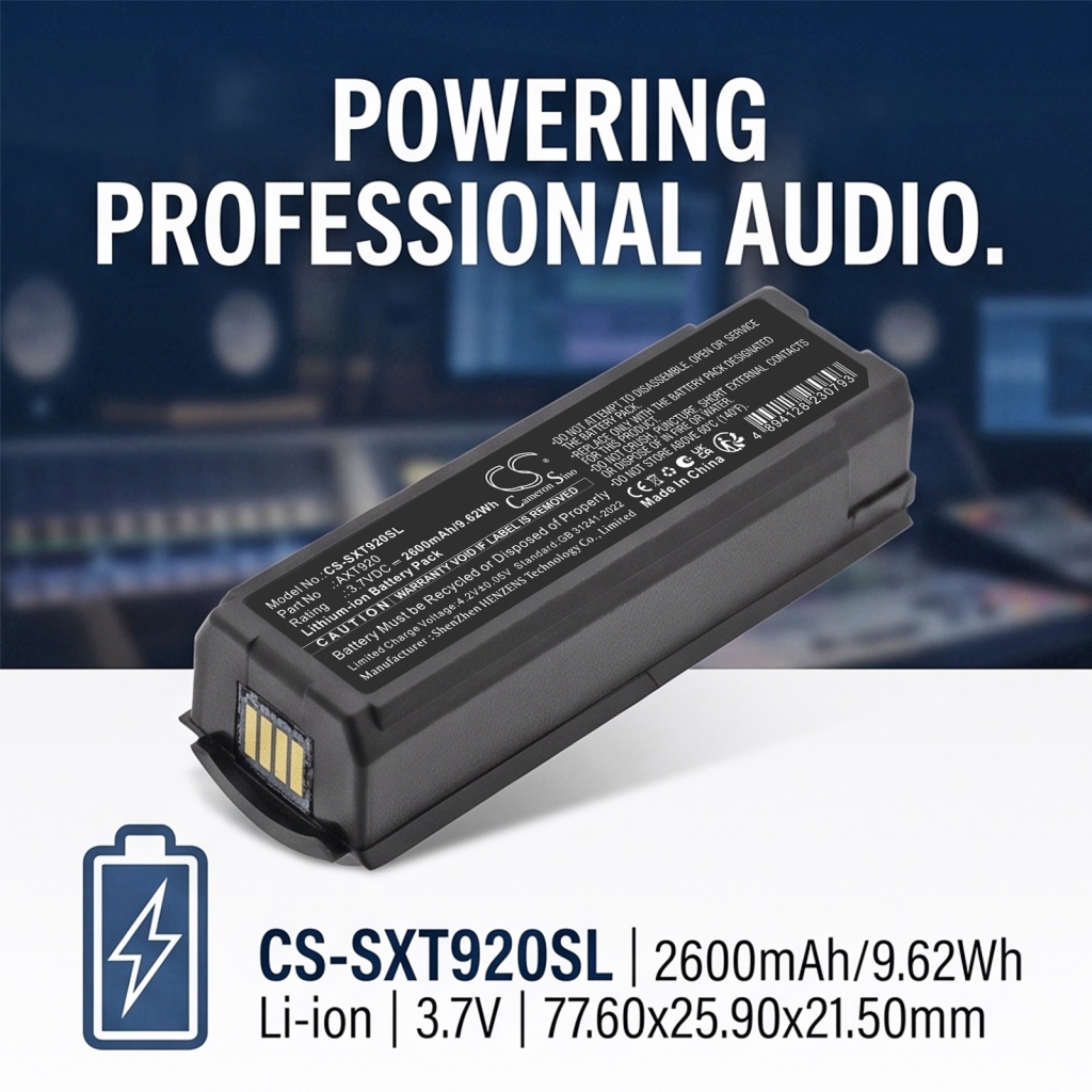 Baterie kompatibilní s Shure Axient AXT400 receiver CS-SXT920SL
