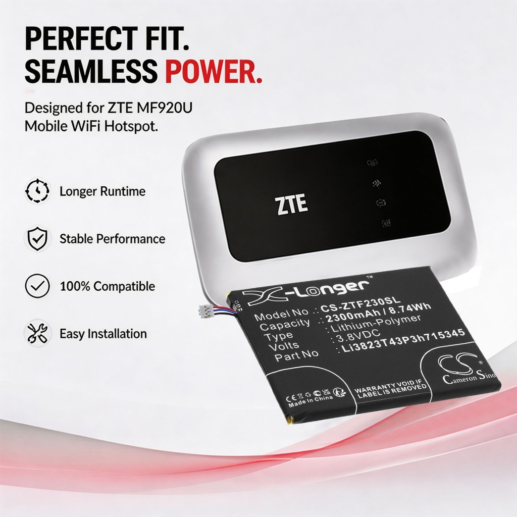 Baterie kompatibilní s ZTE MF910 MF910 4G LTE CS-ZTF230SL