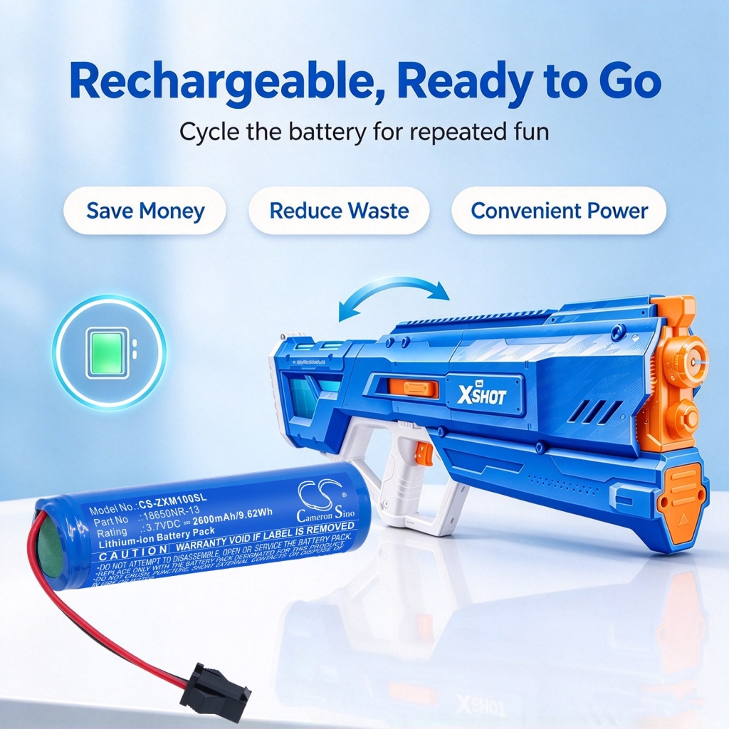 Baterie kompatibilní s Zuru X-Shot Motor Soakers Mega Pulse Water Gun CS-ZXM100SL
